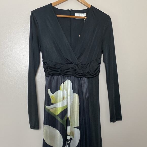 Altuzarra for Target Floral Print V-Neck Black Maxi Dress Split Front Size S - Picture 4 of 15